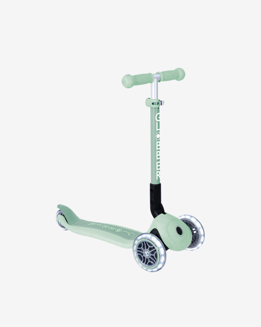 Globber Ecologic Junior Foldable 3 Wheel Scooter with Lights | Pistachio