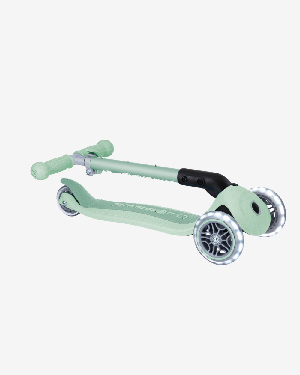 Globber Ecologic Junior Foldable 3 Wheel Scooter with Lights | Pistachio