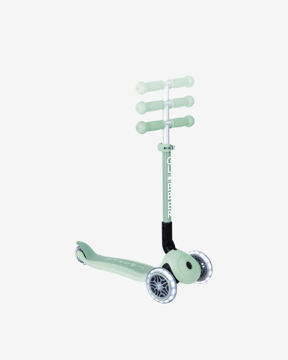 Globber Ecologic Junior Foldable 3 Wheel Scooter with Lights | Pistachio