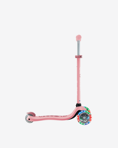 Globber Go Up Sporty V2 3 Wheel Kids Convertible Scooter | Light Up Pastel Pink / Deep Pink
