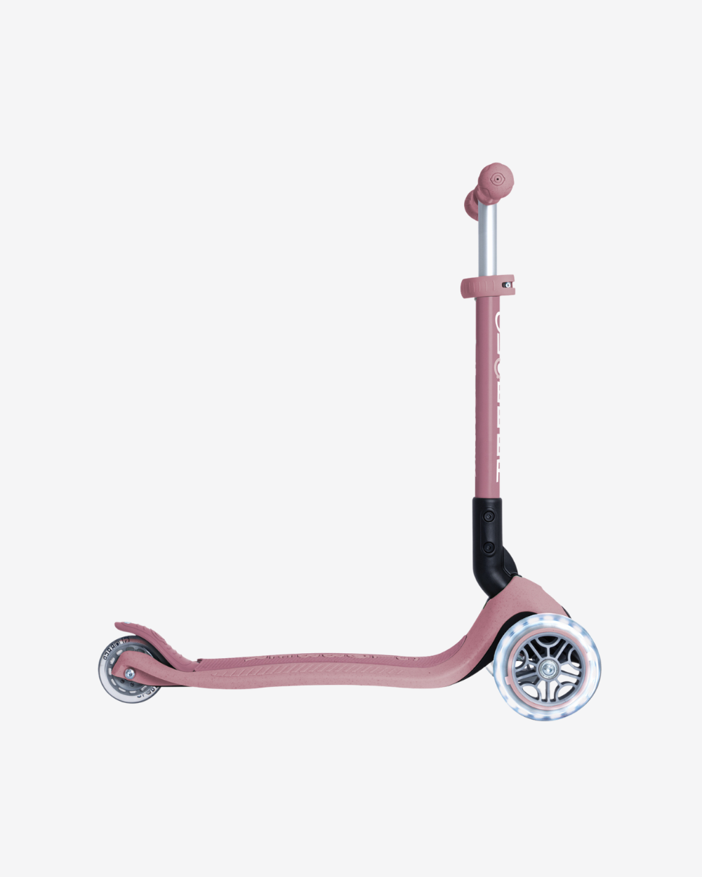 Globber Ecologic Junior Foldable 3 Wheel Scooter with Lights | Berry