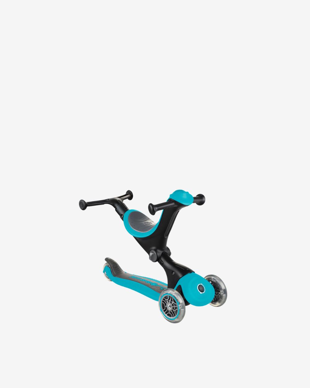 Globber GO UP Deluxe Convertible Scooter with Light up Wheels |  Teal