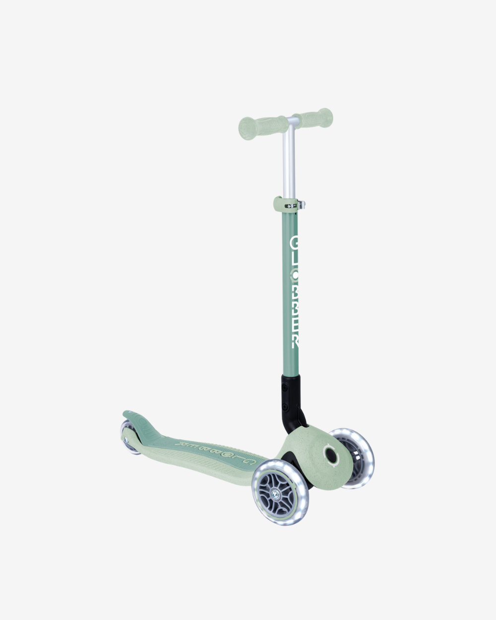 Globber Ecologic Primo Foldable 3 Wheel Scooter with Lights | Pistachio