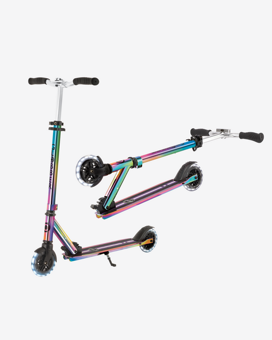 Globber Flow Element Foldable Kids Scooter with Lights | Neochrome