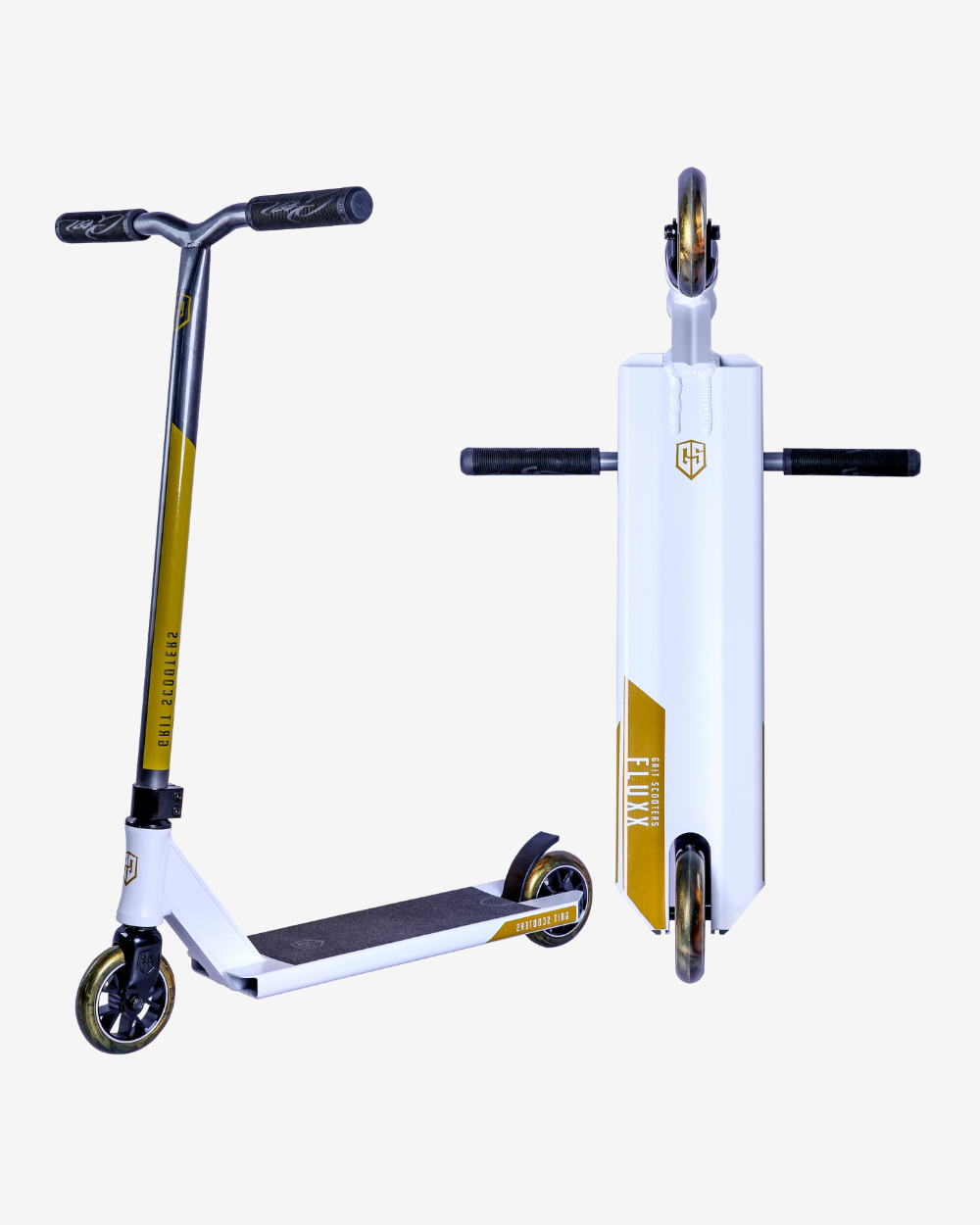 Grit FLUXX Complete Scooter | White / Grey / Yellow