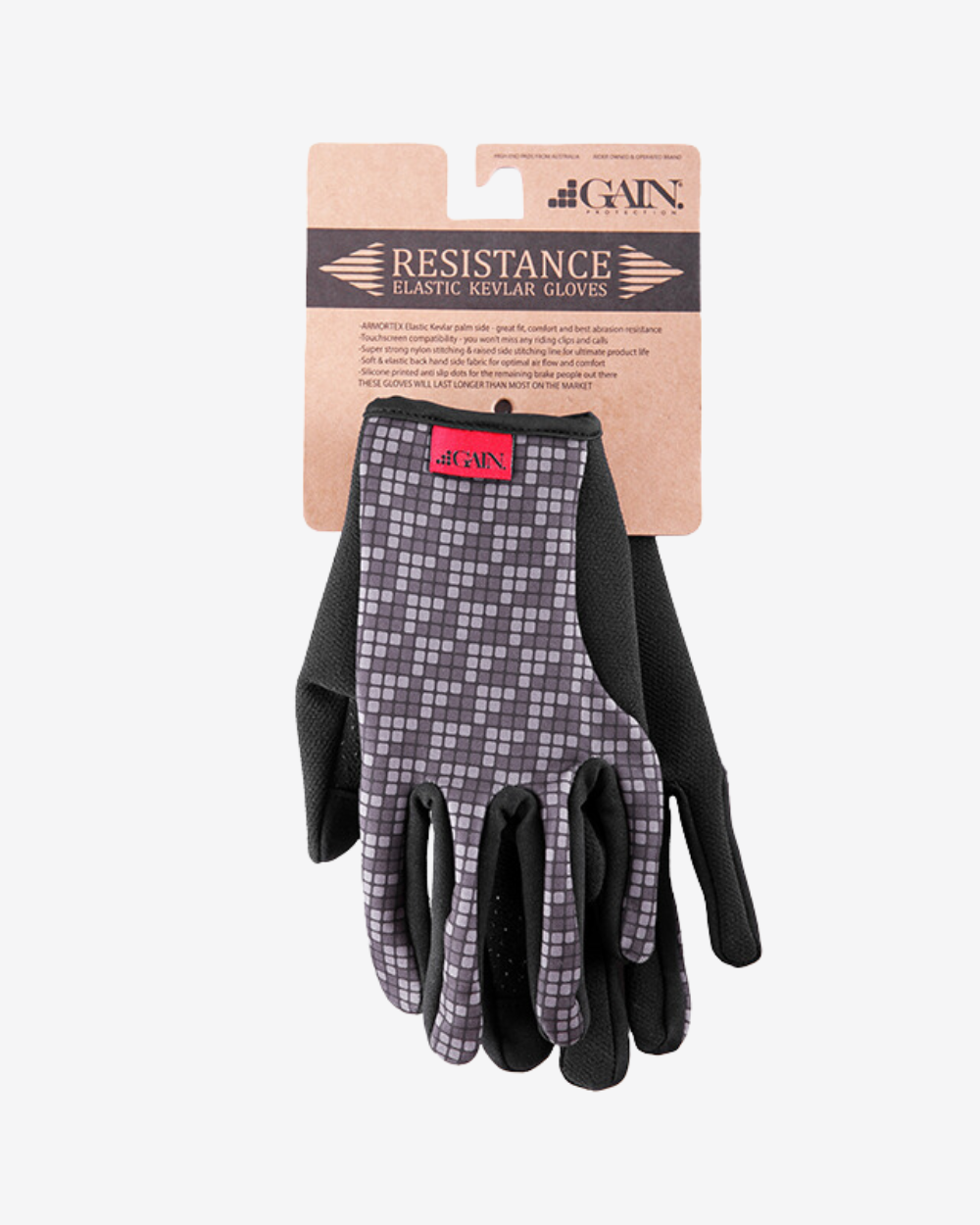 GAIN Protection | Elastic Kevlar Gloves | Logo