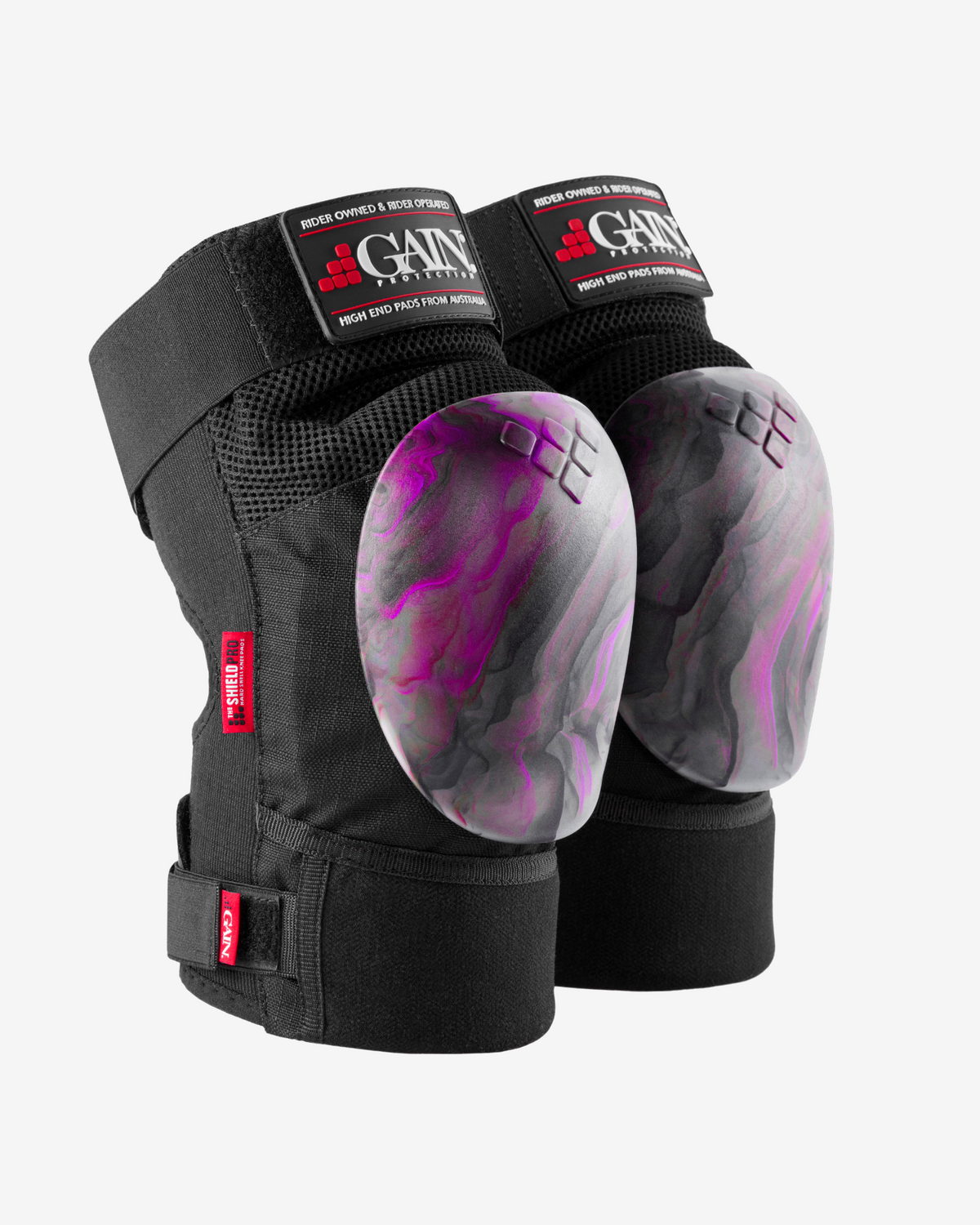 Gain Protection | The Shield Pro Knee Pads | Purple / Black Swirl