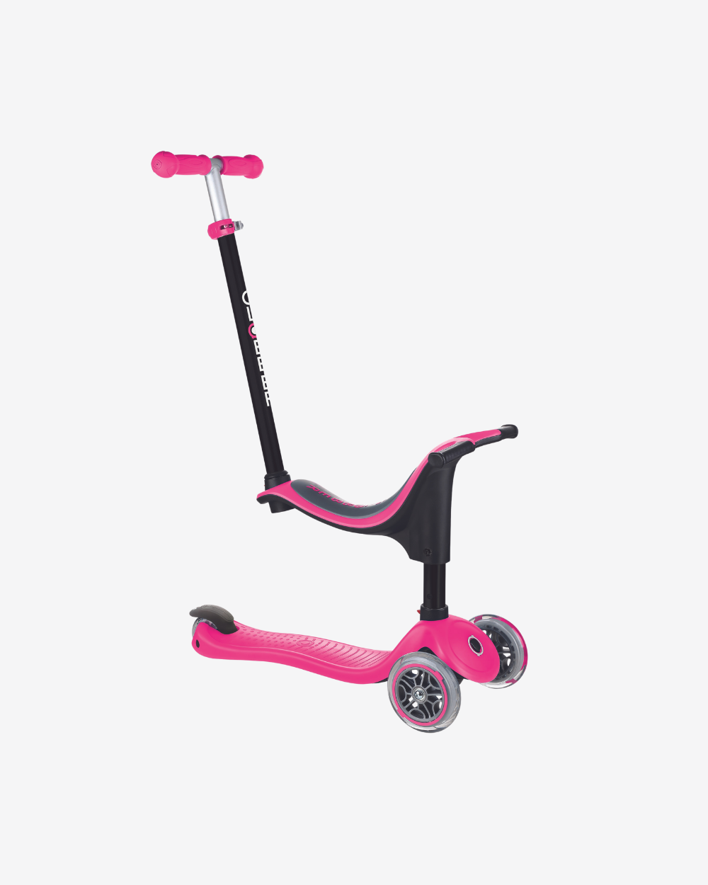 Globber Go Up Sporty 3 Wheel Kids Convertible Scooter | Deep Pink