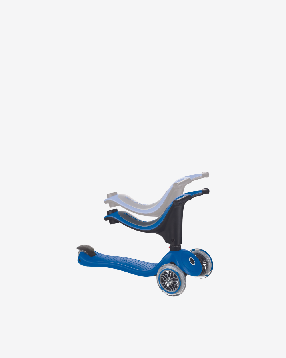 Globber Go Up Sporty 3 Wheel Kids Convertible Scooter | Navy Blue