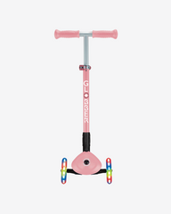 Globber Primo 3 Wheel Kids Scooter Foldable Plus Light Up | Pastel Pink