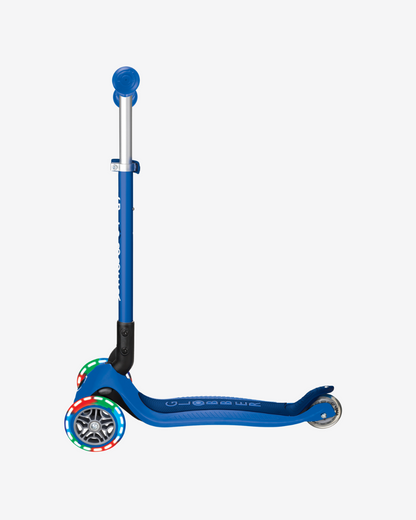 Globber Primo 3 Wheel Kids Scooter Foldable | Light Up Navy Blue