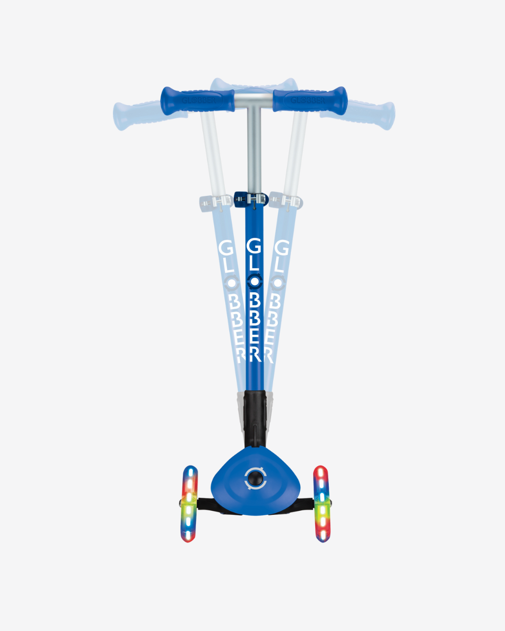 Globber Primo 3 Wheel Kids Scooter Foldable | Light Up Navy Blue