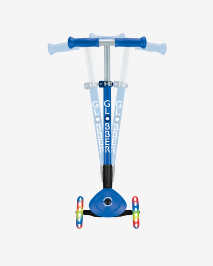 Globber Primo 3 Wheel Kids Scooter Foldable | Light Up Navy Blue