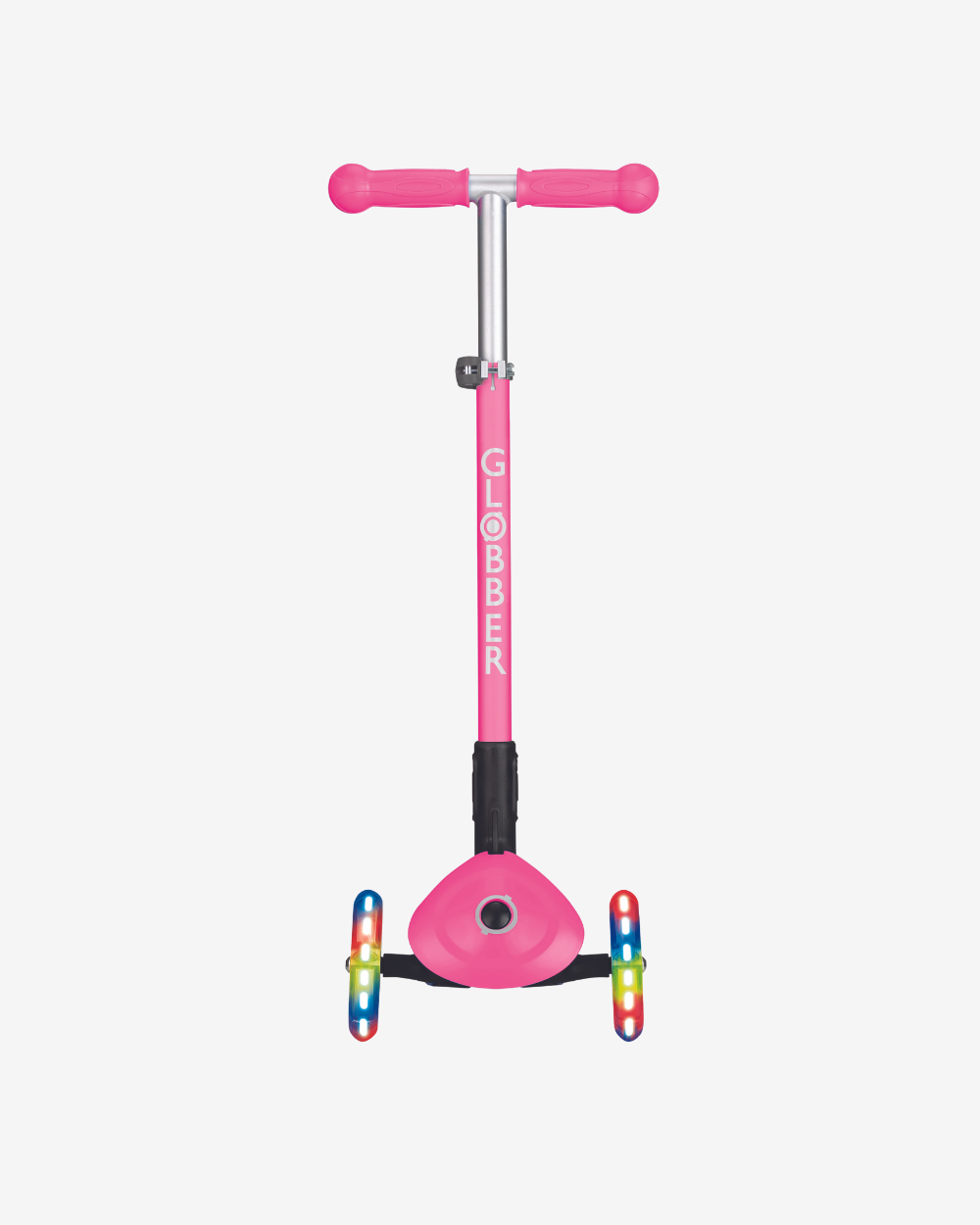 Globber Primo 3 Wheel Kids Scooter Foldable | Light Up Neon Pink