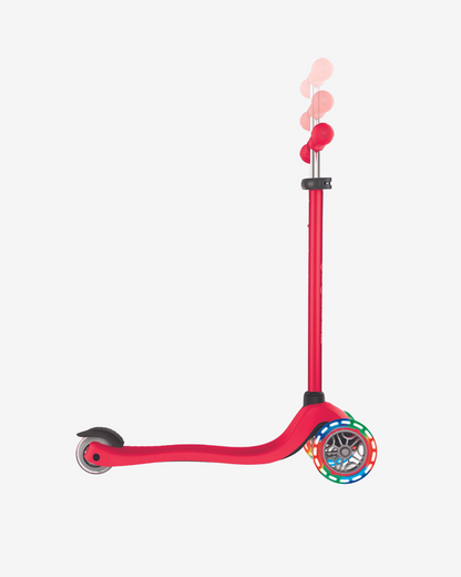 Globber Primo 3 Wheel Kids Scooter | Light Up Red