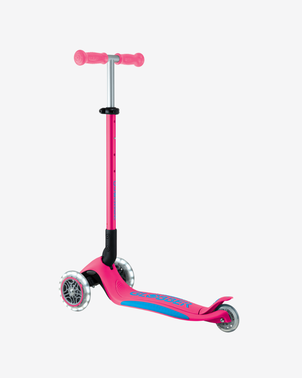 Globber Primo V2 3 Wheel Kids Scooter Foldable Plus | Fuchsia Pink / Sky Blue