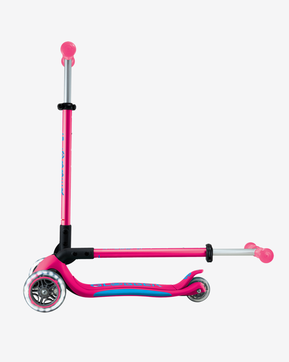 Globber Primo V2 3 Wheel Kids Scooter Foldable Plus | Fuchsia Pink / Sky Blue