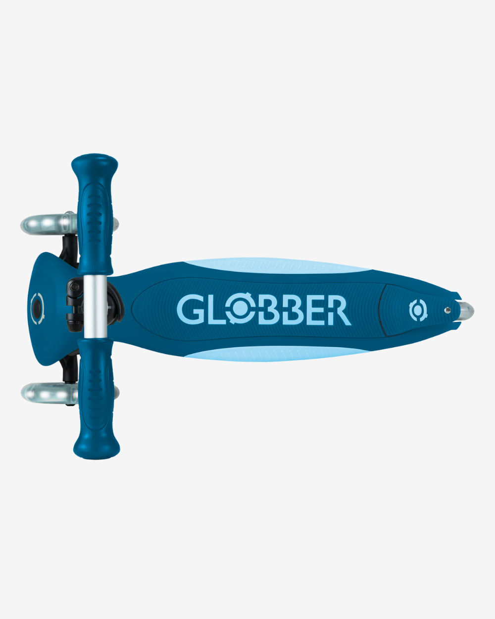 Globber Primo V2 3 Wheel Kids Scooter Foldable Plus | Light Up Petrol Blue