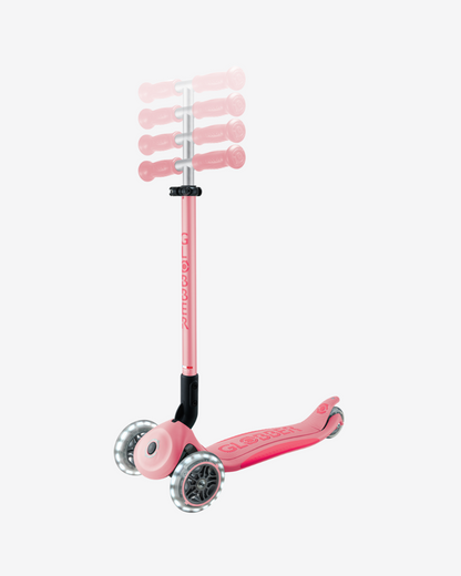 Globber Primo V2 3 Wheel Kids Scooter Foldable Plus | Pastel Pink / Coral