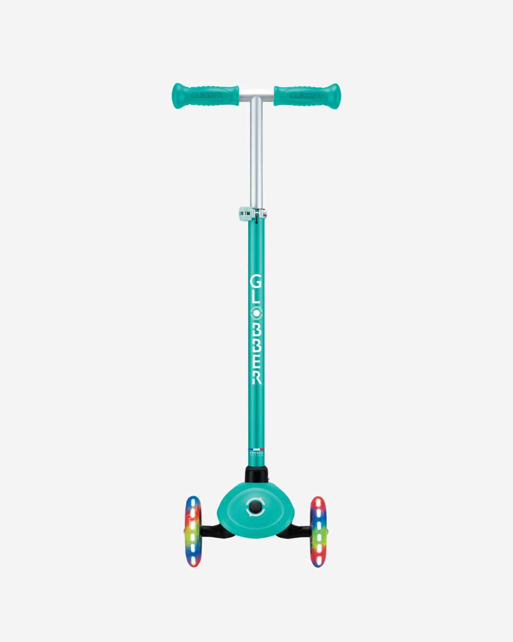 Globber Primo V2 3 Wheel Kids Scooter | Light Up Emerald Green / Mint