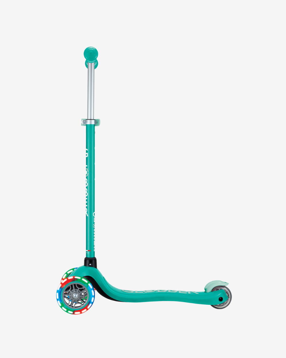 Globber Primo V2 3 Wheel Kids Scooter | Light Up Emerald Green / Mint