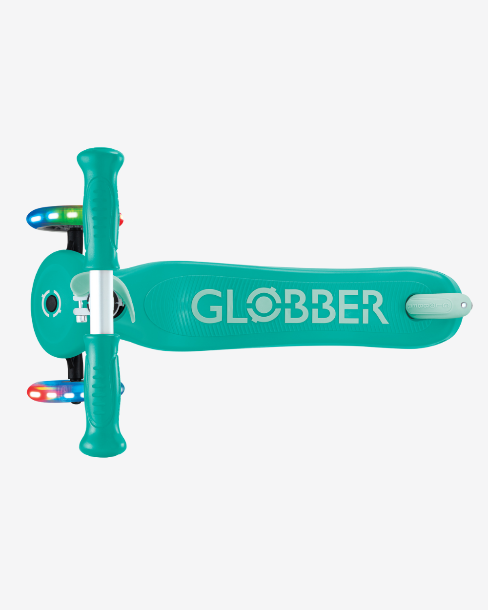 Globber Primo V2 3 Wheel Kids Scooter | Light Up Emerald Green / Mint