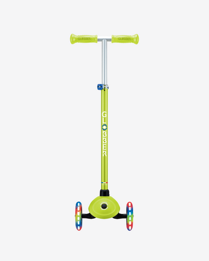 Globber Primo V2 3 Wheel Kids Scooter | Light Up Lime Green / Navy Blue