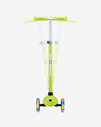Globber Primo V2 3 Wheel Kids Scooter | Light Up Lime Green / Navy Blue
