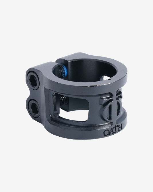 Oath Components | Cage V2 Alloy 2 Bolt Clamp | Anodised Satin Black