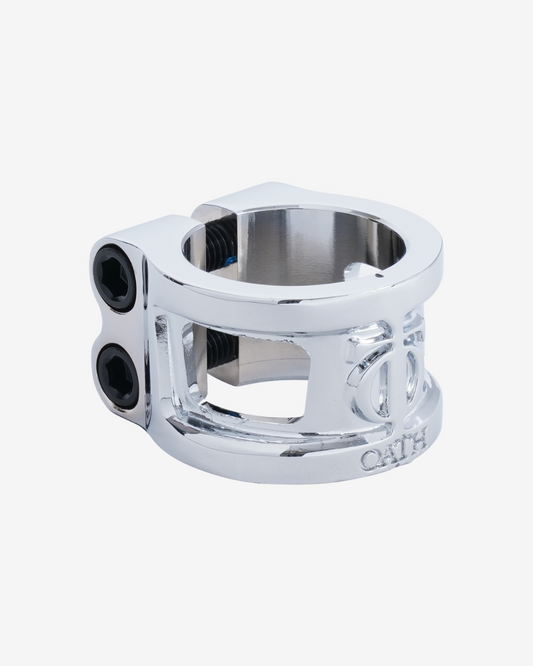 Oath Components | Cage V2 Alloy 2 Bolt Clamp | Neo Silver