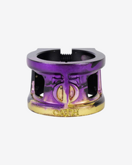 Oath Components | Cage V2 Alloy 2 Bolt Clamp | Black/Purple/Yellow