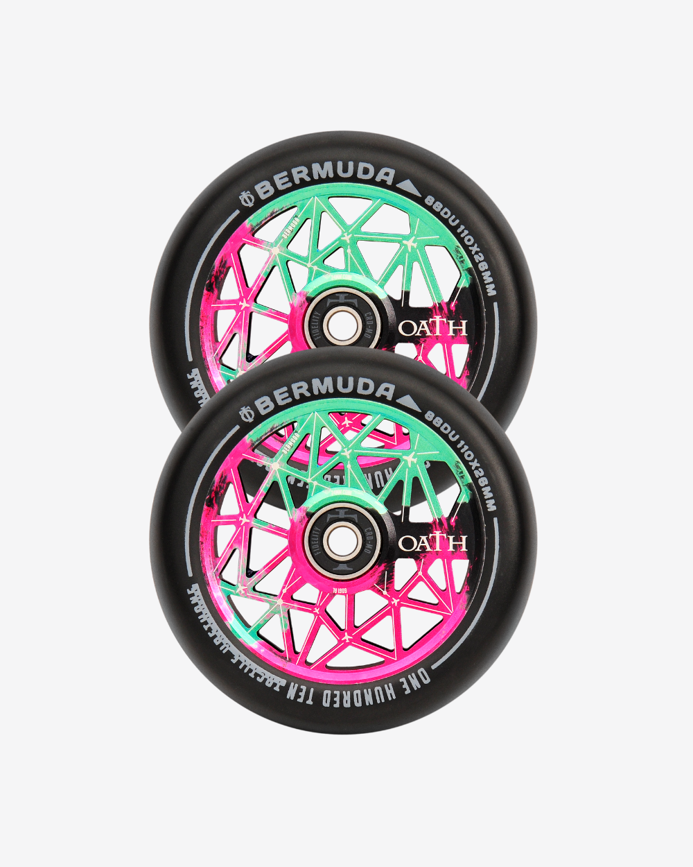 Oath Components | Bermuda 110mm Wheels | Green/Pink/Black