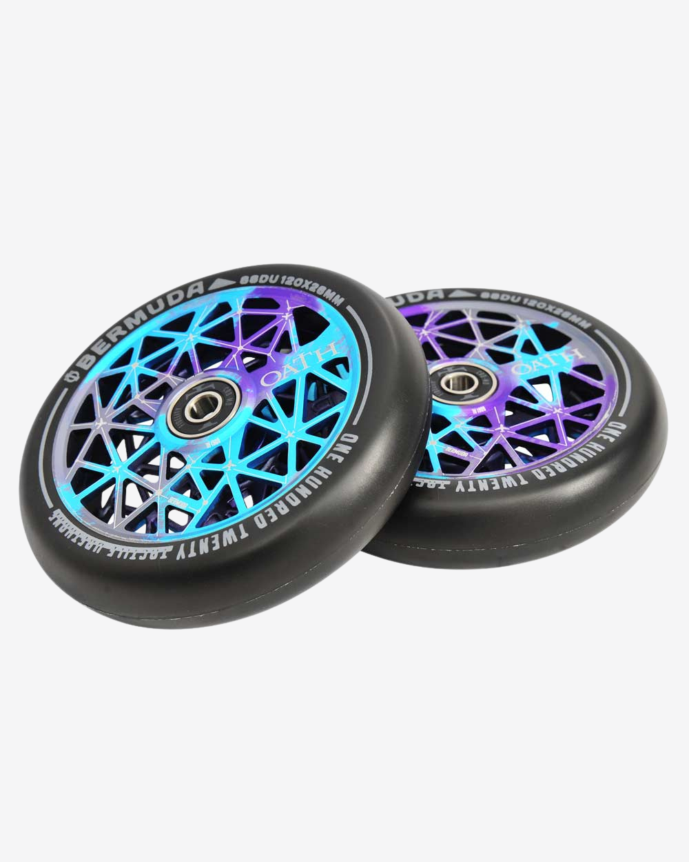 Oath Components | Bermuda 120mm Wheels | Blue/Purple/Titanium