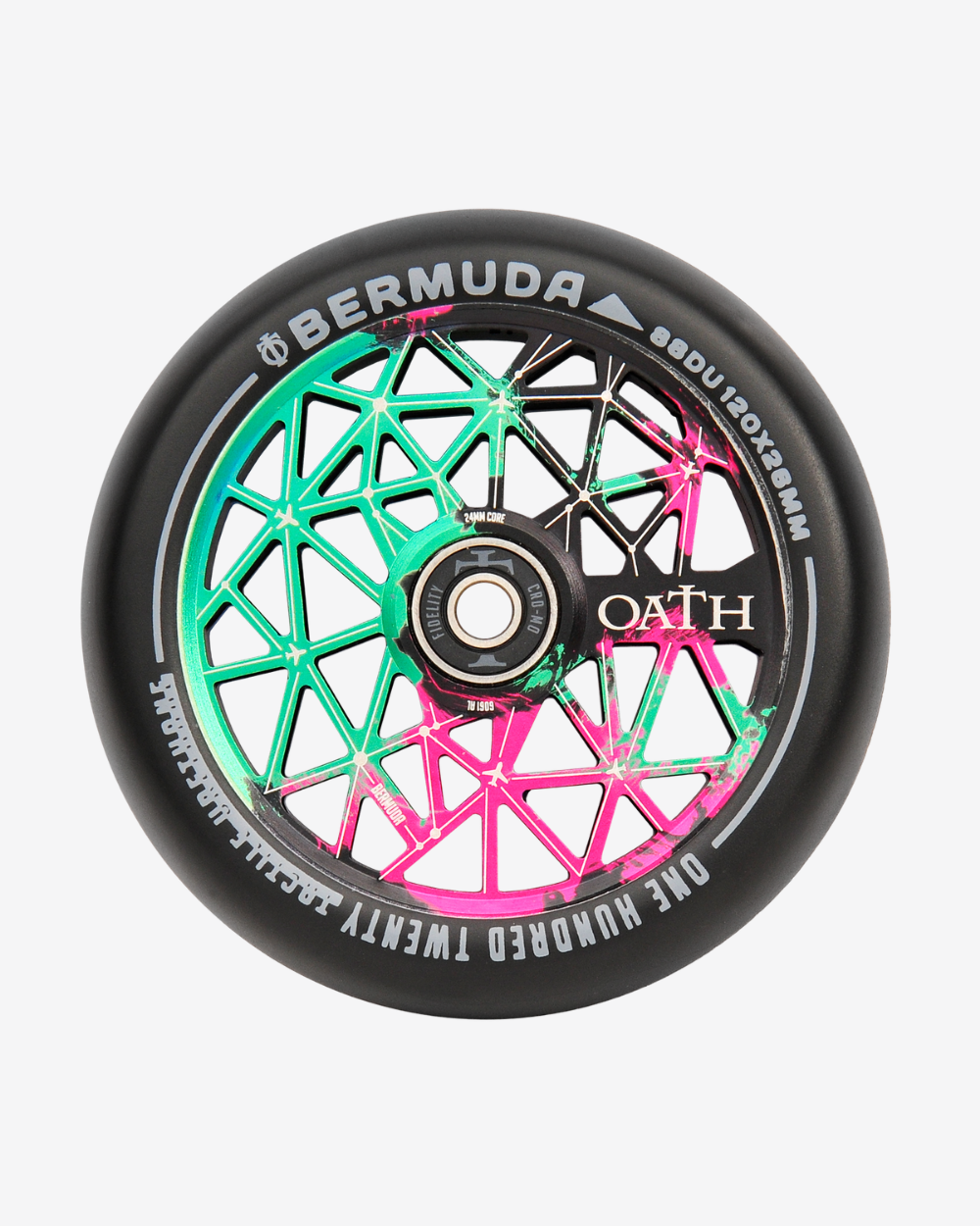 Oath Components | Bermuda 120mm Wheels | Green/Pink/Black