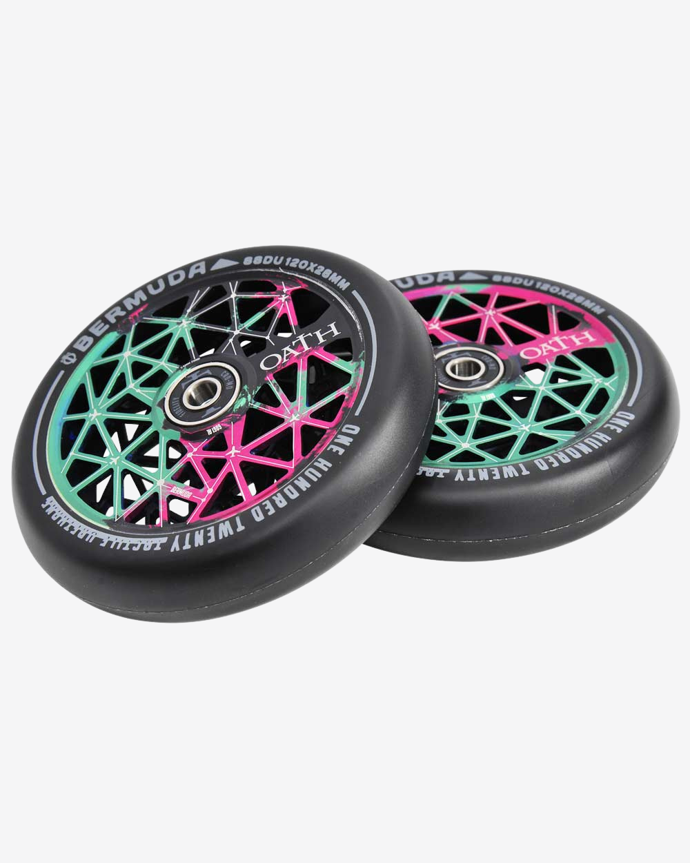 Oath Components | Bermuda 120mm Wheels | Green/Pink/Black