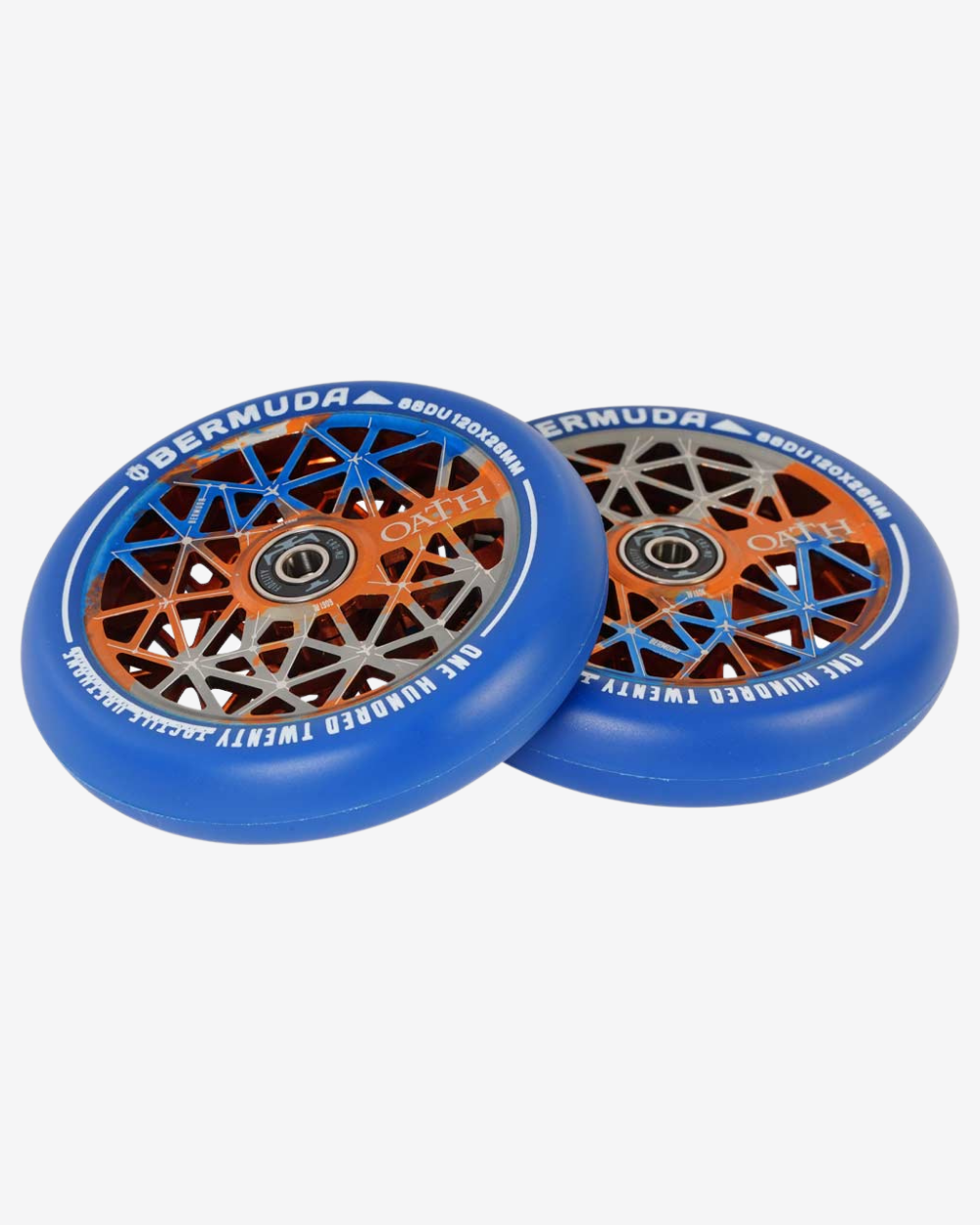 Oath Components | Bermuda 120mm Wheels | Orange/Blue/Titanium