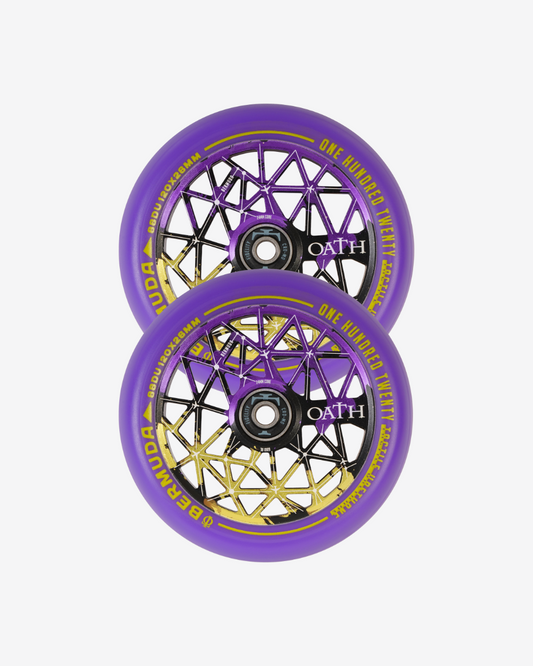 Oath Components | Bermuda 120mm Wheels | Black/Purple/Yellow