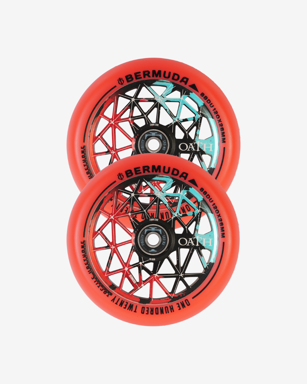 Oath Components | Bermuda 110mm Wheels | Black/Teal/Red