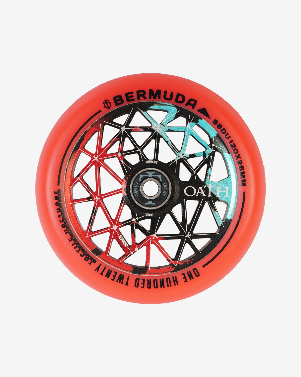 Oath Components | Bermuda 120mm Wheels | Black/Teal/Red