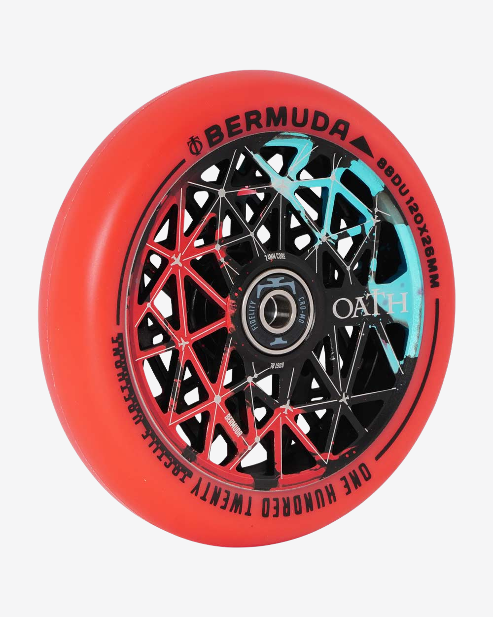Oath Components | Bermuda 120mm Wheels | Black/Teal/Red