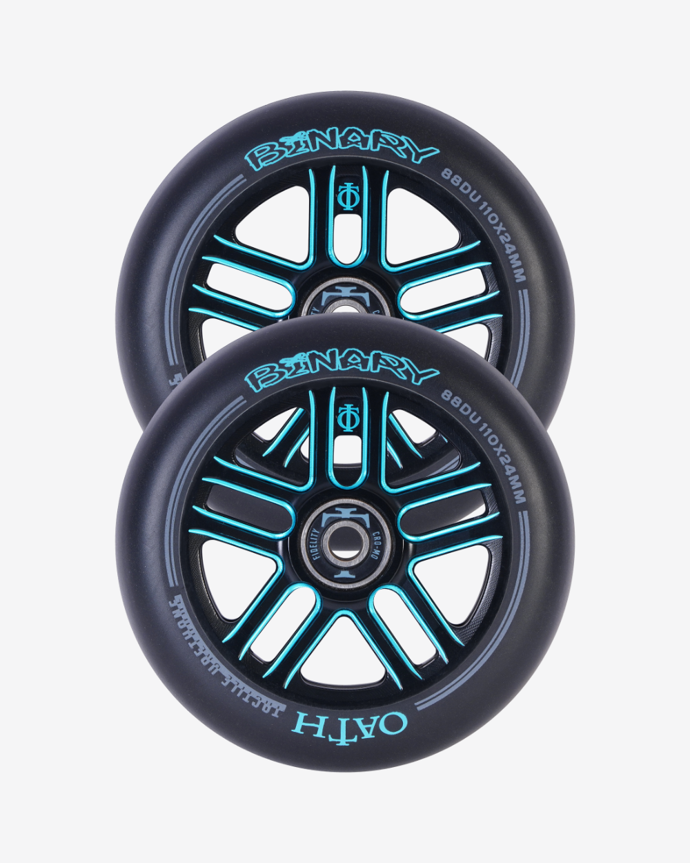 Oath Components | Binary 110mm x 24mm Wheels | Black/Blue