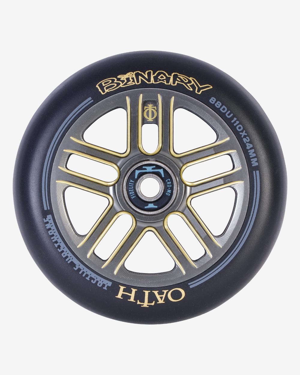 Oath Components | Binary 110mm x 24mm Wheels | Gold/Titanium