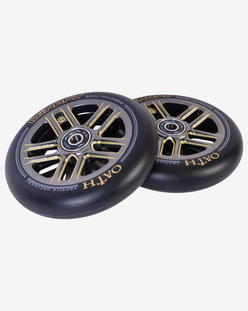 Oath Components | Binary 110mm x 24mm Wheels | Gold/Titanium