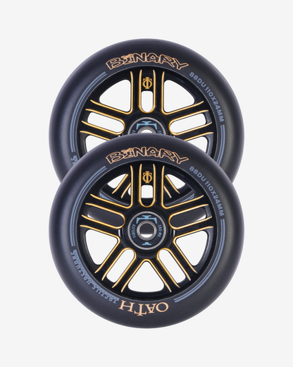 Oath Components | Binary 110mm x 24mm Wheels | Black/Orange