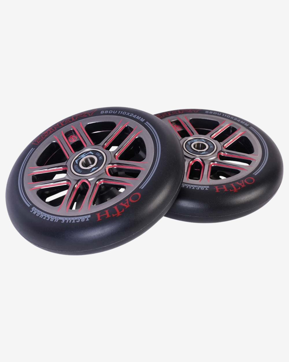 Oath Components | Binary 110mm x 24mm Wheels | Red/Titanium