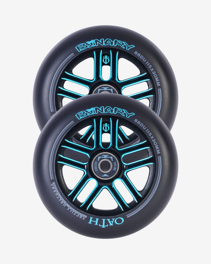 Oath Components | Binary 115mm x 30mm Wheels | Black/Blue