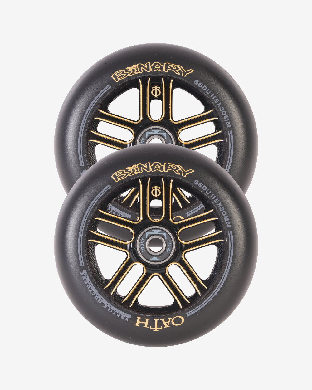 Oath Components | Binary 115mm x 30mm Wheels | Black/Orange