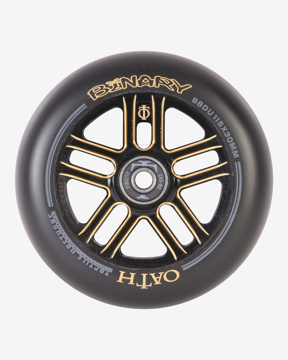 Oath Components | Binary 115mm x 30mm Wheels | Gold/Titanium