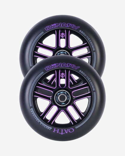 Oath Components | Binary 115mm x 30mm Wheels | Black/Purple