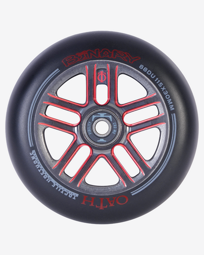 Oath Components | Binary 115mm x 30mm Wheels | Red/Titanium